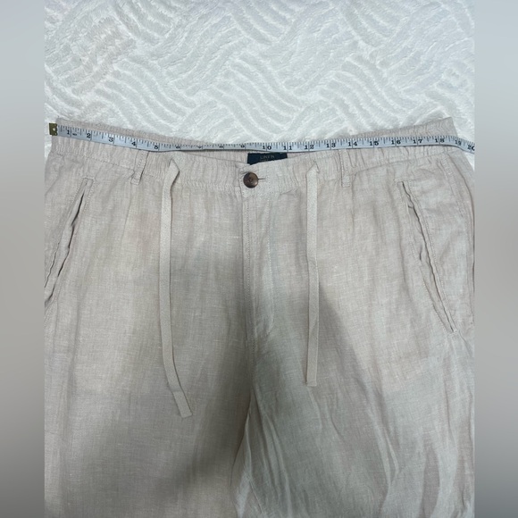 Club Room Luxury 100% Linen Pants Men’s XL Ivory Elastic Waist Drawstring 38x30 - Picture 8 of 10